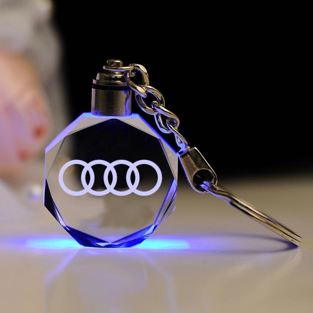 Sleutelhanger met 3D-autologo in kristal